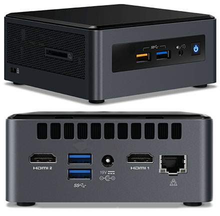 Intel NUC8I3CYSN (Intel Core i3-8121U, 2x HDMI, <b>4GB RAM, 1TB 2,5" SATA HDD, Win10 Home</b>)